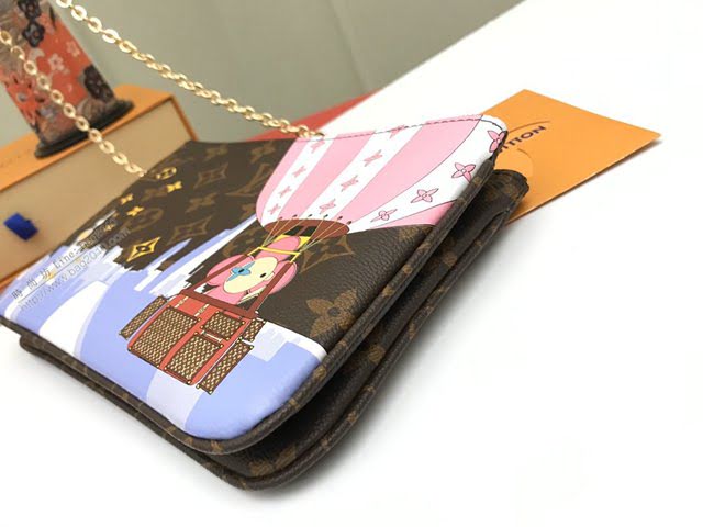 lv錢包 M68486 氣球Pochette Double Zip鏈條包  lvqb1006